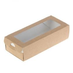 Коробка для сладостей 17х7х4,3 см. Крафт с окошком 1