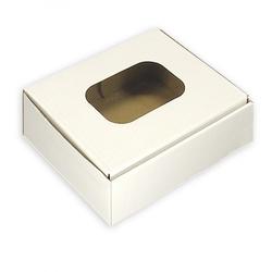 Коробка для сладостей 18х15х7 см. Белая с окошком 1