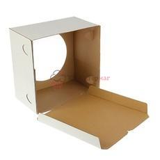 Коробка для торта 24х24х22 см. Бел/окно
