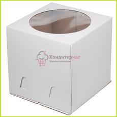 Коробка для торта 24х24х24 см. Бел/окно