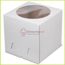 Коробка для торта 24х24х24 см. Бел/окно