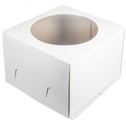 Коробка для торта х/э 30х30х19 см. Бел/окно 1