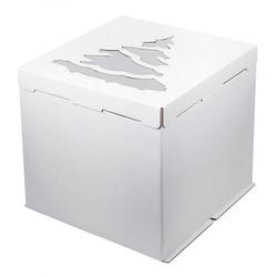 Коробка для торта 30х30х30 см. Елка бел/окно 1