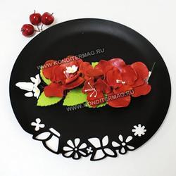 Украшение сахарное Букет Шиповник Красный 1