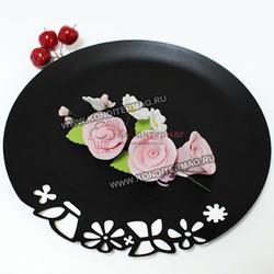 Украшение сахарное Букет Розы розовые 1