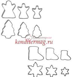 Формочка для печенья Новый год 12 шт. металл 1